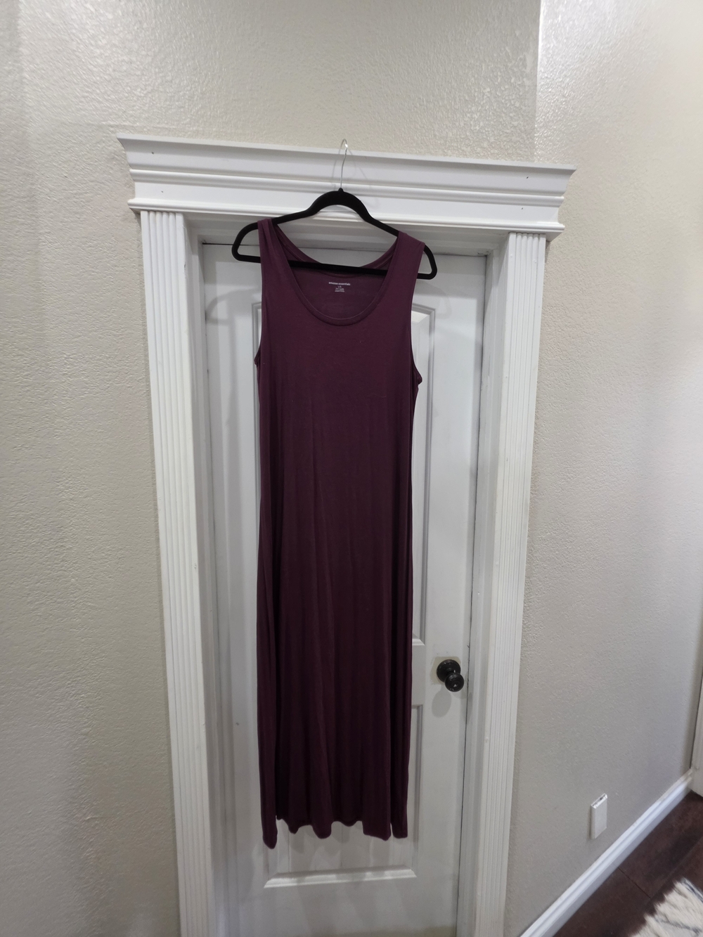 Amazon Essentials Plum Ribbed Maxi Dress Casual Long Tank Dress Size L